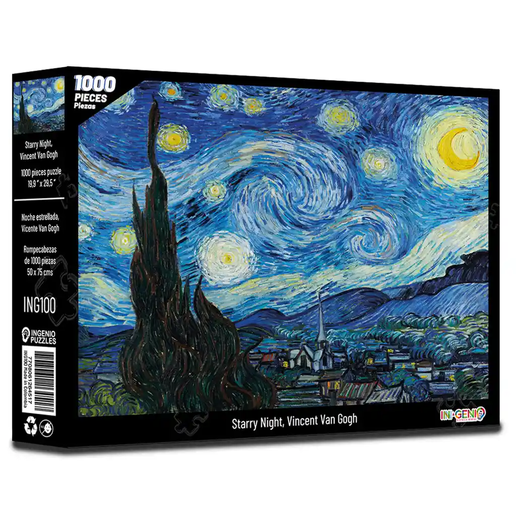 Rompecabezas 1000 Piezas Starry Night Vincent Van Gogh - Línea E