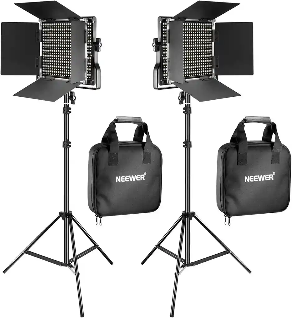 Kit De Luces Neewer Con Soportes Y Maletas Luz De Video Led