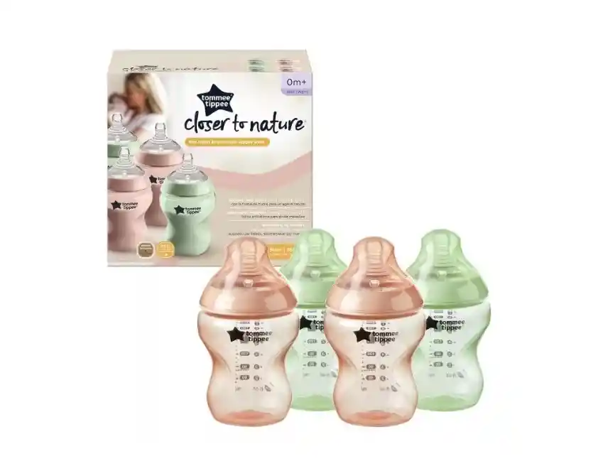 Set 4 Teteros 9 Oz Tommee Tippee Anticolico Libre De Bpa