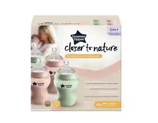 Set 4 Teteros 9 Oz Tommee Tippee Anticolico Libre De Bpa