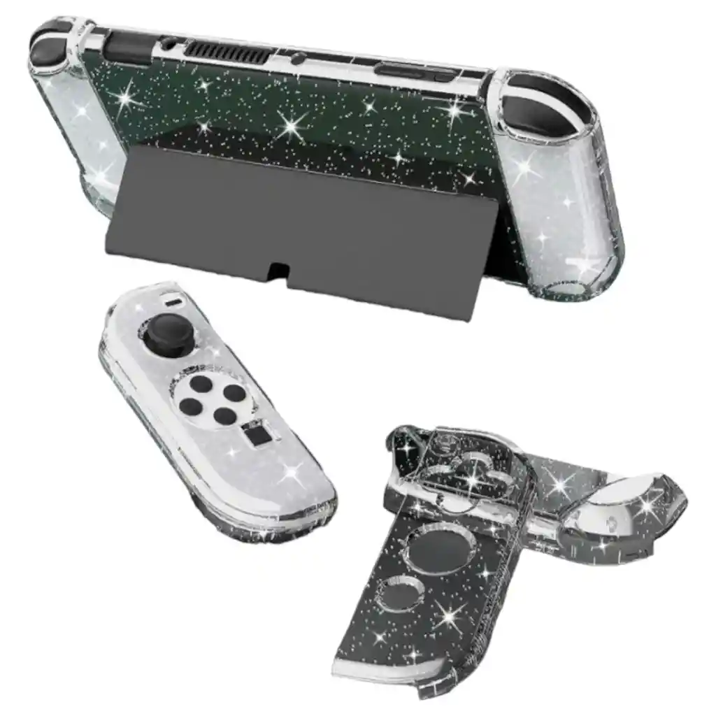 Acrílico Protector Compatible Con Nintendo Switch Oled Con Glitter