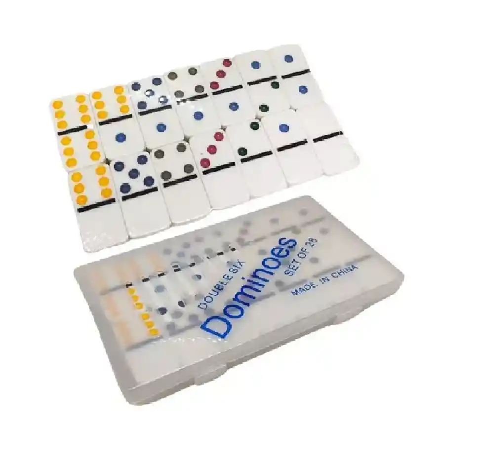 Domino Juego Mesa Caja Plástica Fichas Casino Cartas 4006