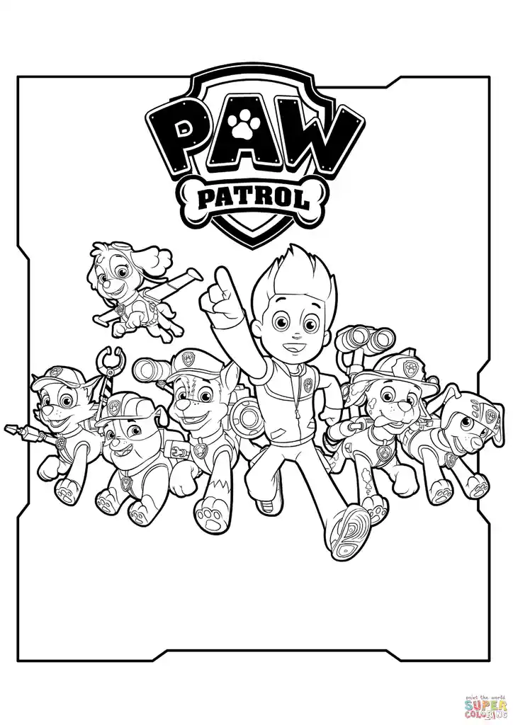 Paginas Para Colorear Paw Patrol X6 Papel Normal Carta