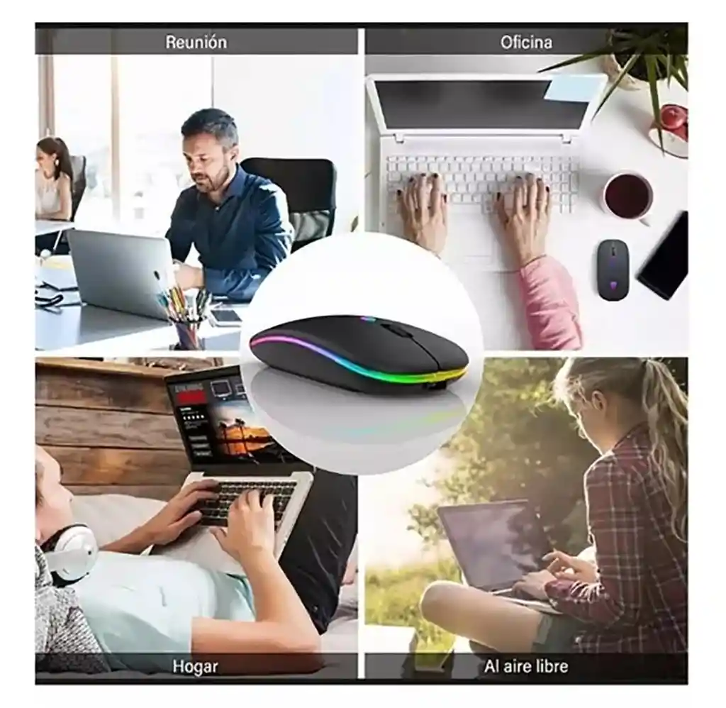 Mouse Inalámbrico Recargable 2,4g Bluetooth W07