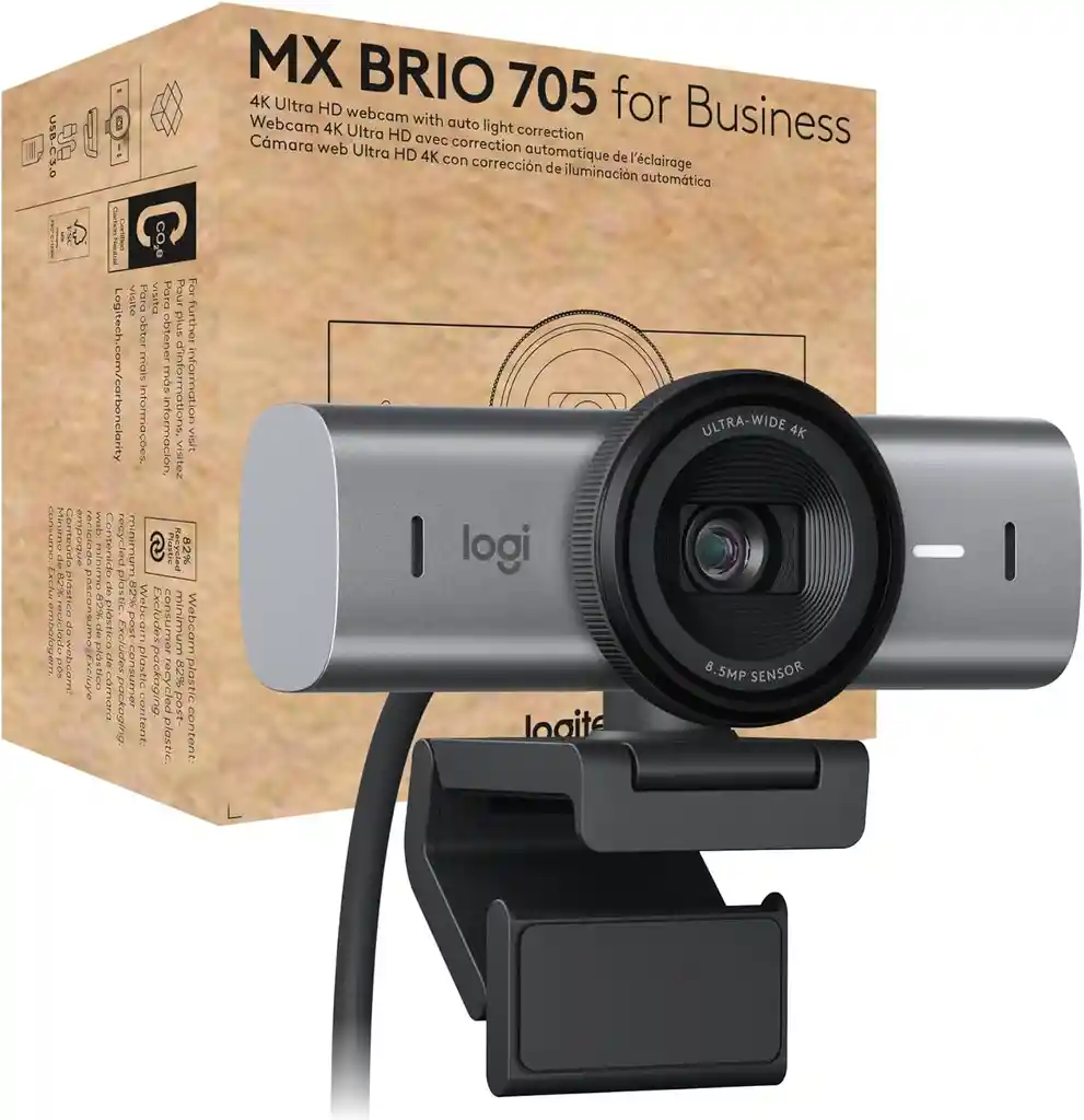Camara Web Logitech Mx Brio 705 4k Usb-c Grafito