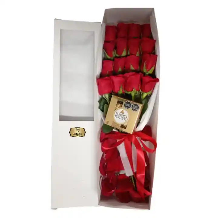 Chocolates Caja Rosas +ferrero Para Regalar