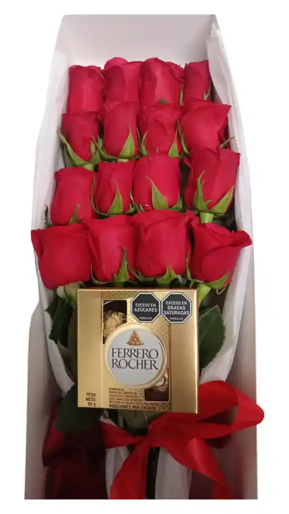 Chocolates Caja Rosas +ferrero Para Regalar