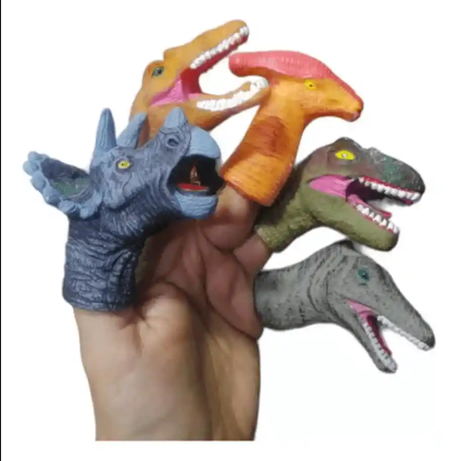 Titeres Para Dedo De Dinosaurio Para Niños - Set X 5 Piezas