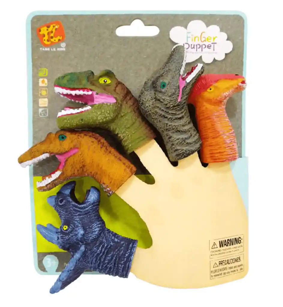 Titeres Para Dedo De Dinosaurio Para Niños - Set X 5 Piezas