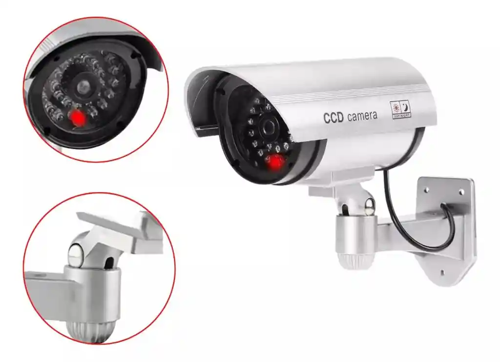 Camara Falsa Seguridad Vigilancia Para Exterior Con Luz Led