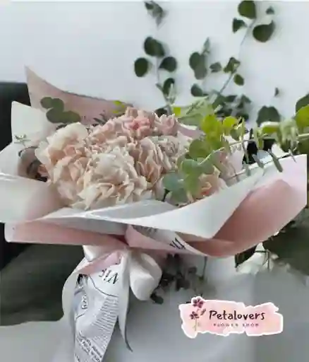 Flores Bouquet De Claveles Blancos