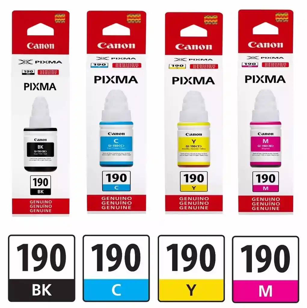 Kit X 4 De Tintas Canon 190 100% Original