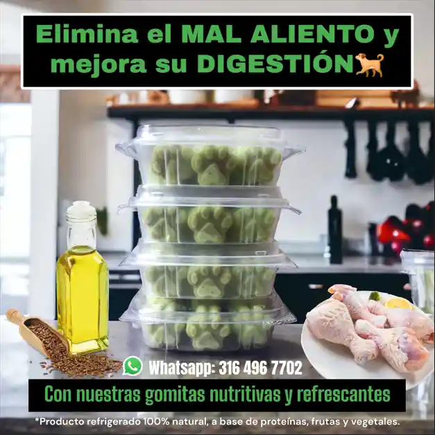 Gomitas Nutritivas Para Perros, 🟢mal Aliento Y Digestión X15und