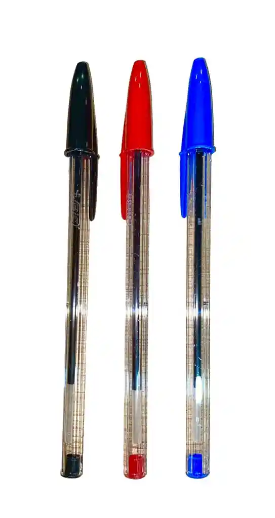 Boligrafo Bic Cristal Negro, Azul, Rojo 3 Unidades