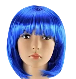 Halloween Hora Loca Peluca Corta Lisa Azul