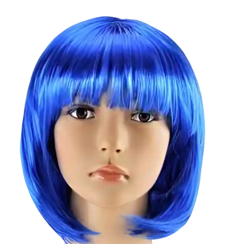 Halloween Hora Loca Peluca Corta Lisa Azul
