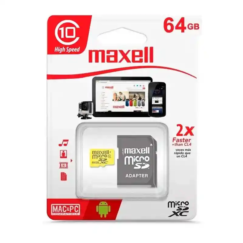 Memoria Microsd 64gb Maxell Original Tarjeta Micro Sd