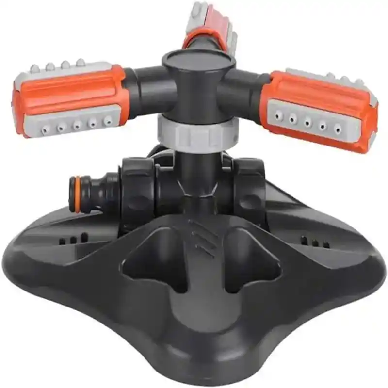 Aspersor Rociador De Riego 360 Rotacion Automatica De Jardin Gris Naranja