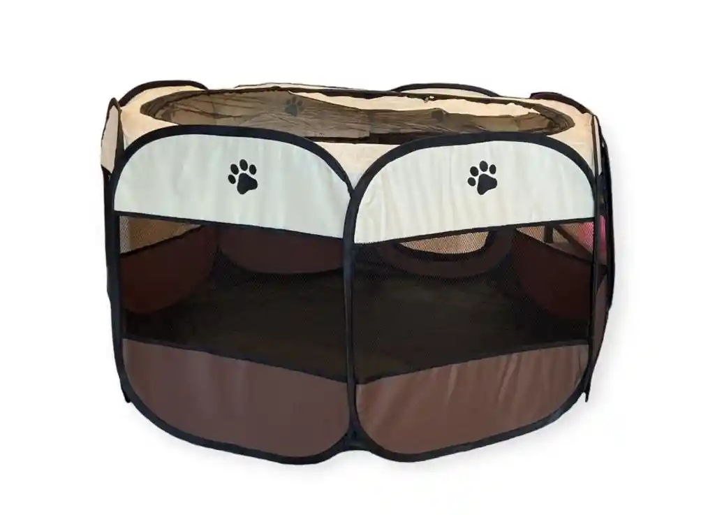 Corral Plegable Para Mascotas Pequeño Beige 80 Cm Diámetro