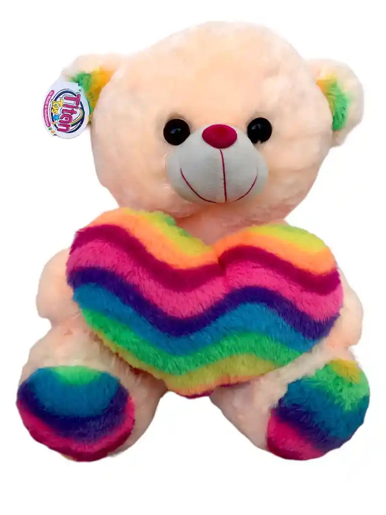 Peluche Oso Corazon Multicolor 40 Cms