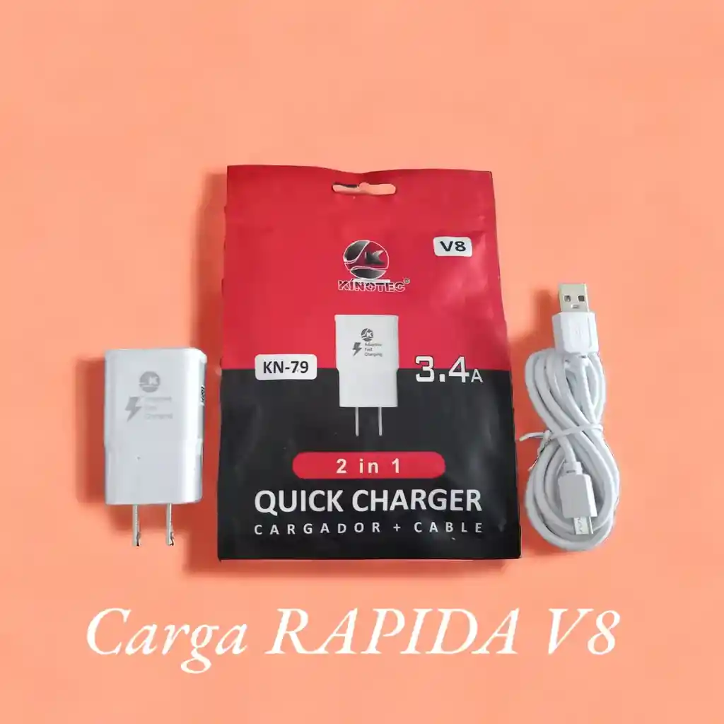 Cargador 2 En 1 Carga Rápida 3.4 Kinotec Kn-79/ V8