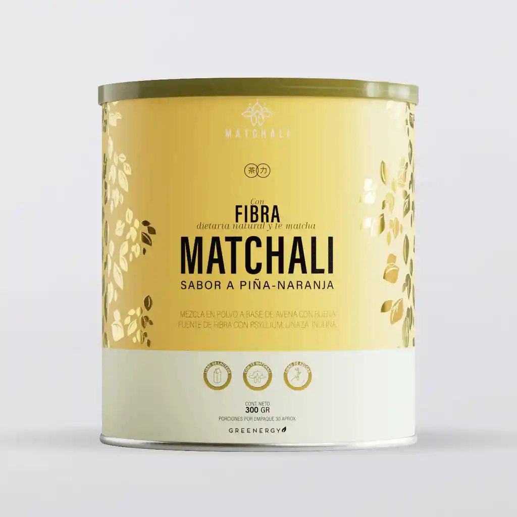 Fibra Con Té Matcha: Piña Naranja - Matchali 300g