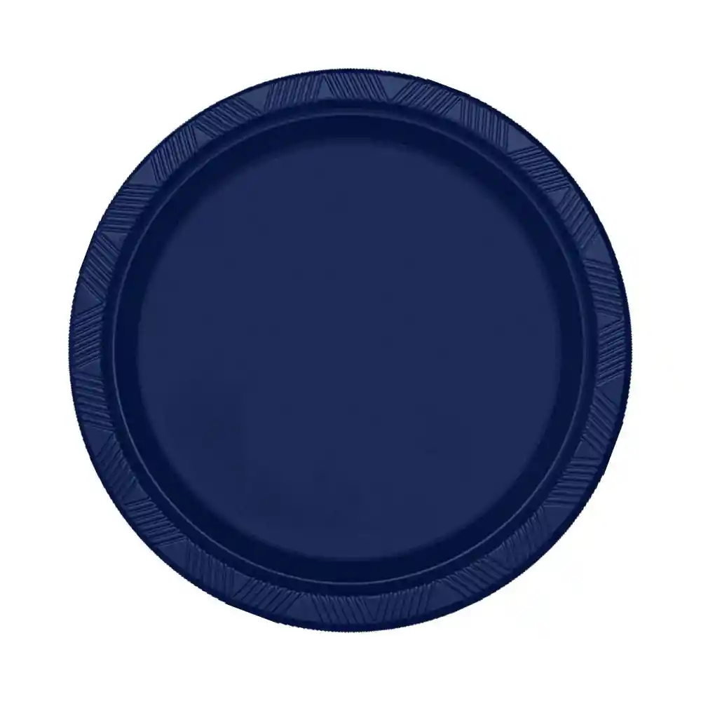 Plato Azul Naval 9" X 10 Biodegradable