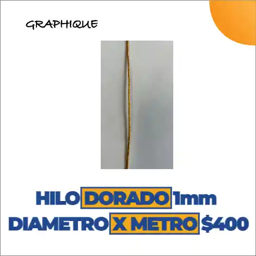 Hilo Dorado 1 Mm Diámetro Metro