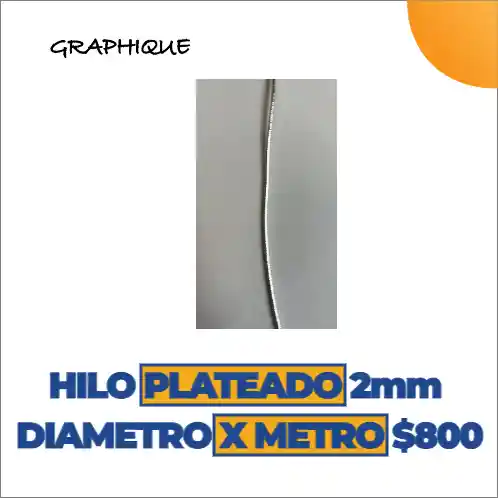 Hilo Plateado 2 Mm Diámetro Metro