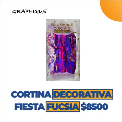 Cortina Decorativa Fiesta Color Fucsia