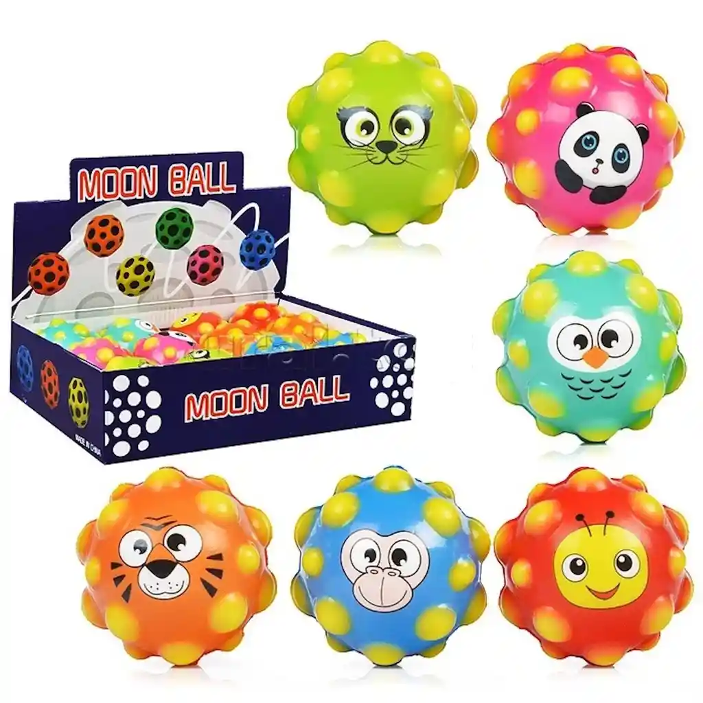 Pelota Goma De Salto Antiestrés Animales Para Niños