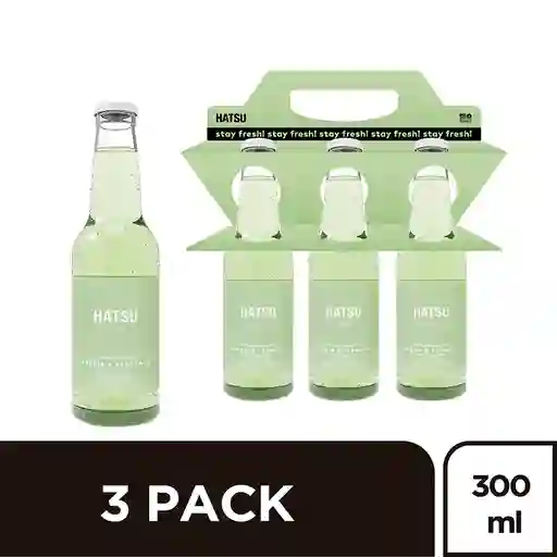 Soda Hatsu 3 Pack Sandía & Albahaca Botella x 300 mL