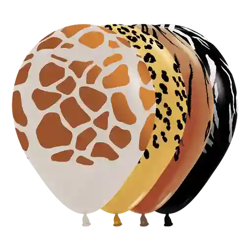 Bombas Globo Biodegradables De Latex Animales Salvajes Animal Print Surtido R12