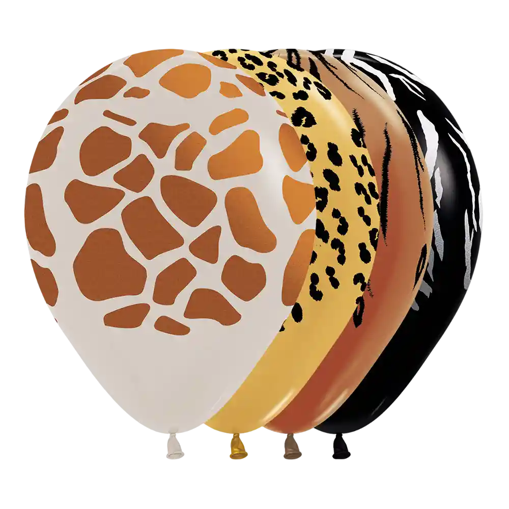 Bombas Globo Biodegradables De Latex Animales Salvajes Animal Print Surtido R12