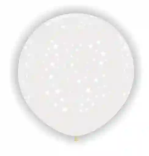 Bomba Globo Biodegradable De Latex Gigante Cristal Estrellas R40 (100cm)