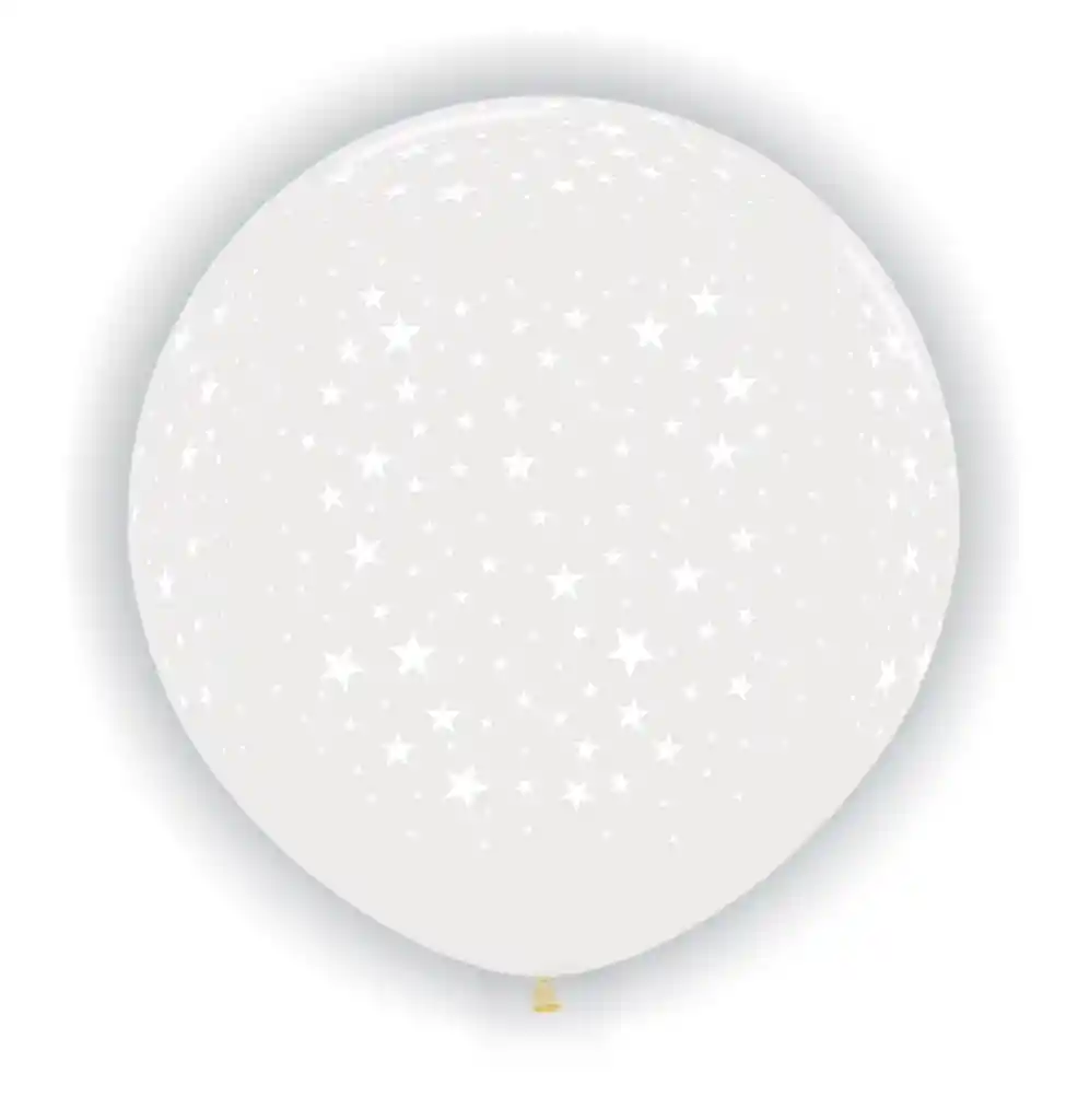 Bomba Globo Biodegradable De Latex Gigante Cristal Estrellas R40 (100cm)