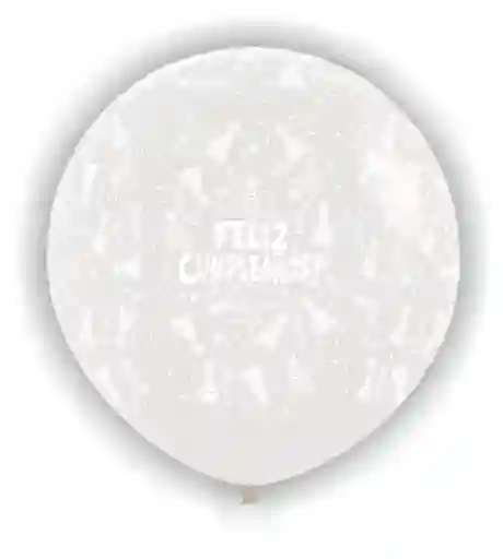 Bomba Globo Biodegradable De Latex Gigante Cristal Feliz Cumpleaños Gorritos R40 (100cm)