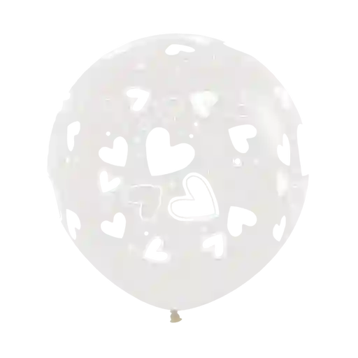 Amor Bomba Globo Biodegradable De Latex Gigante Cristal Corazones Mini R40 (100cm)