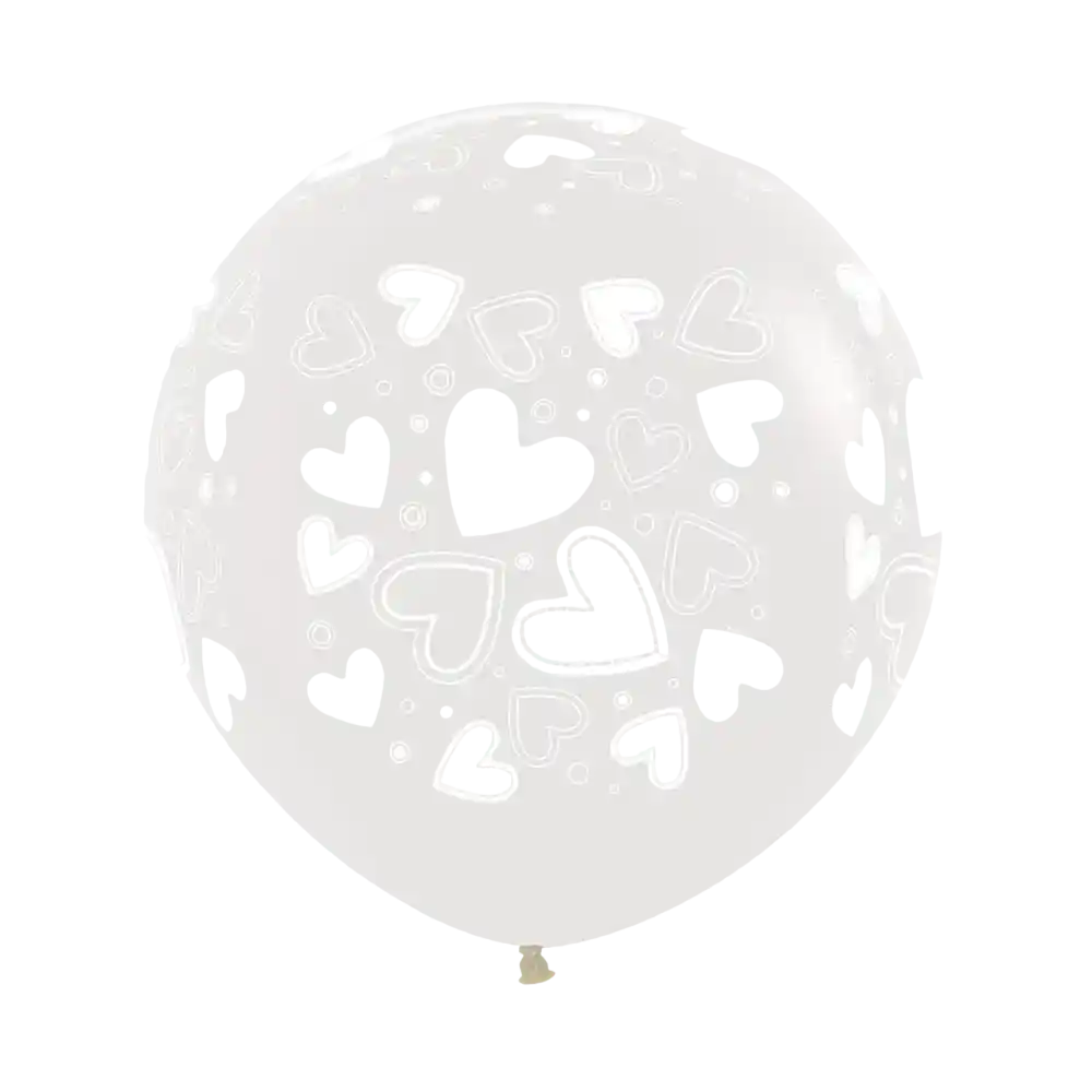 Amor Bomba Globo Biodegradable De Latex Gigante Cristal Corazones Mini R40 (100cm)