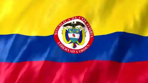 Bandera De Colombia Con Escudo En Tela De Seda, 150cm De Ancho X 90cm De Alto, Copa América