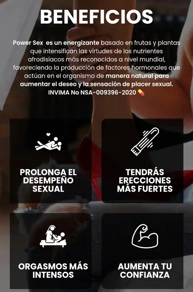 Power Sex Potenciador Sexual Masculino X 24 Tabletas