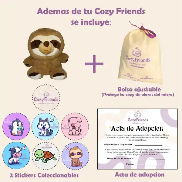 Oso Perezoso Cozy Friends - Peluche Térmico