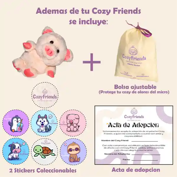 Cerdito Cozy Friends - Peluche Térmico