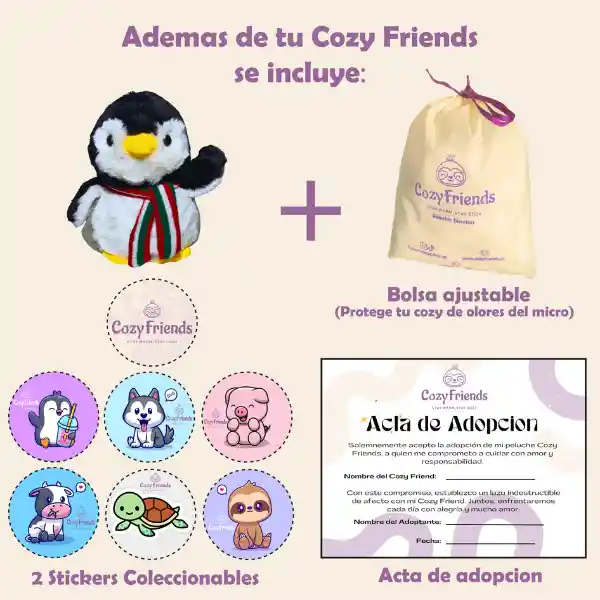 Pinguino Cozy Friends - Peluche Térmico