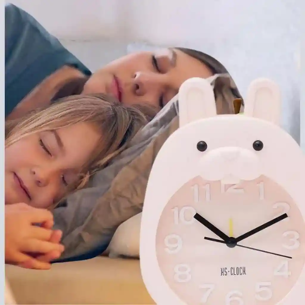 Reloj De Mesa Pared Para Niñas (o) Conejo Alarma + Bateria