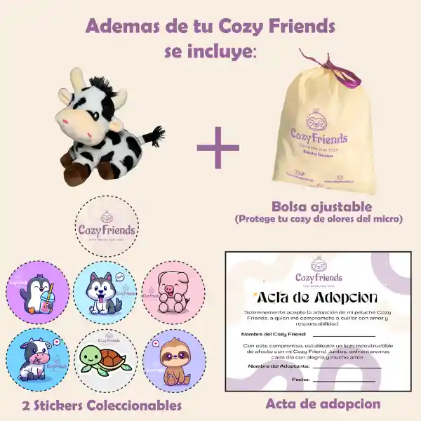 Vaca Cozy Friends - Peluche Térmico