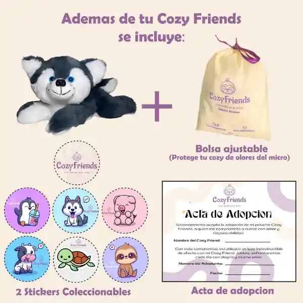 Lobo Cozy Friends - Peluches Termicos