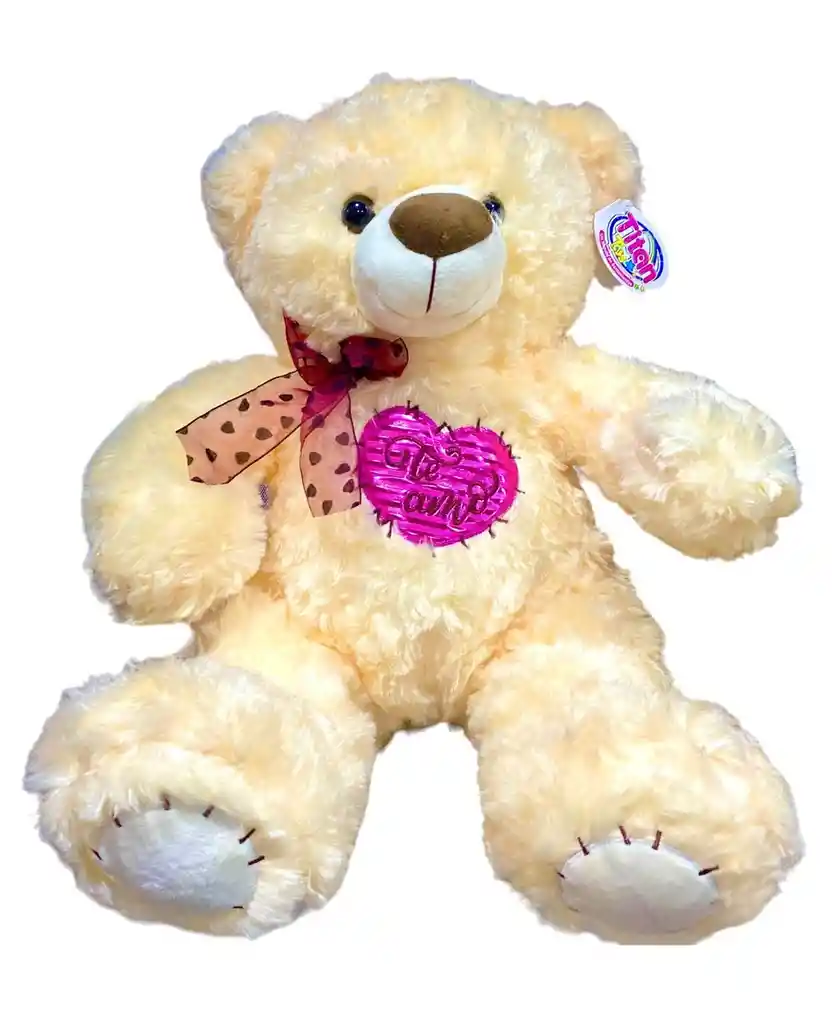 Peluche Oso Beige Con Corazon Amor Y Amistad 40 Cm