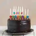 Portavelas Happy Birthday Colores + 13 Velas Blancas
