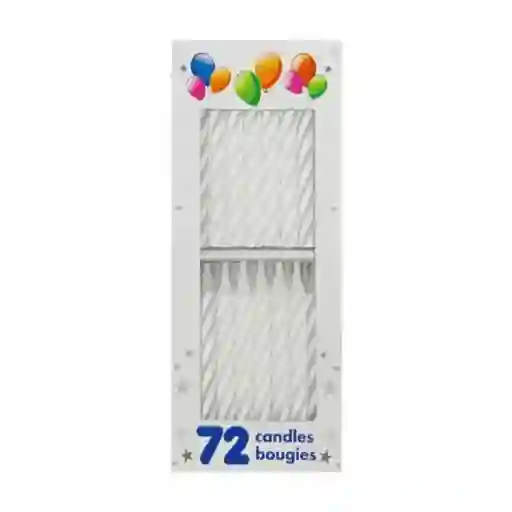 Velas Para Pastel Pequeñas Color Blanco X 72